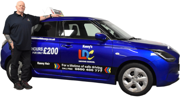 Kenny Hair's driving school car